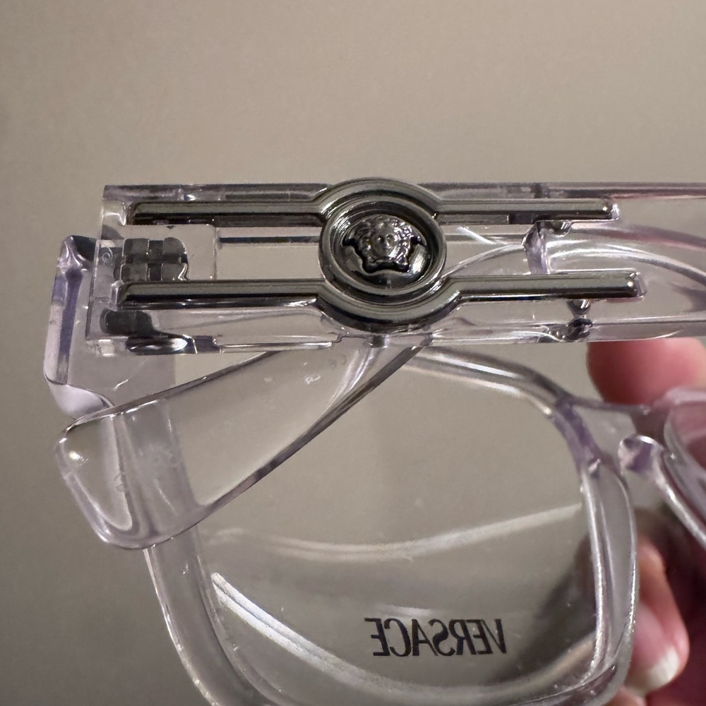 Versace Transparent Rectangular Eyewear - image 2